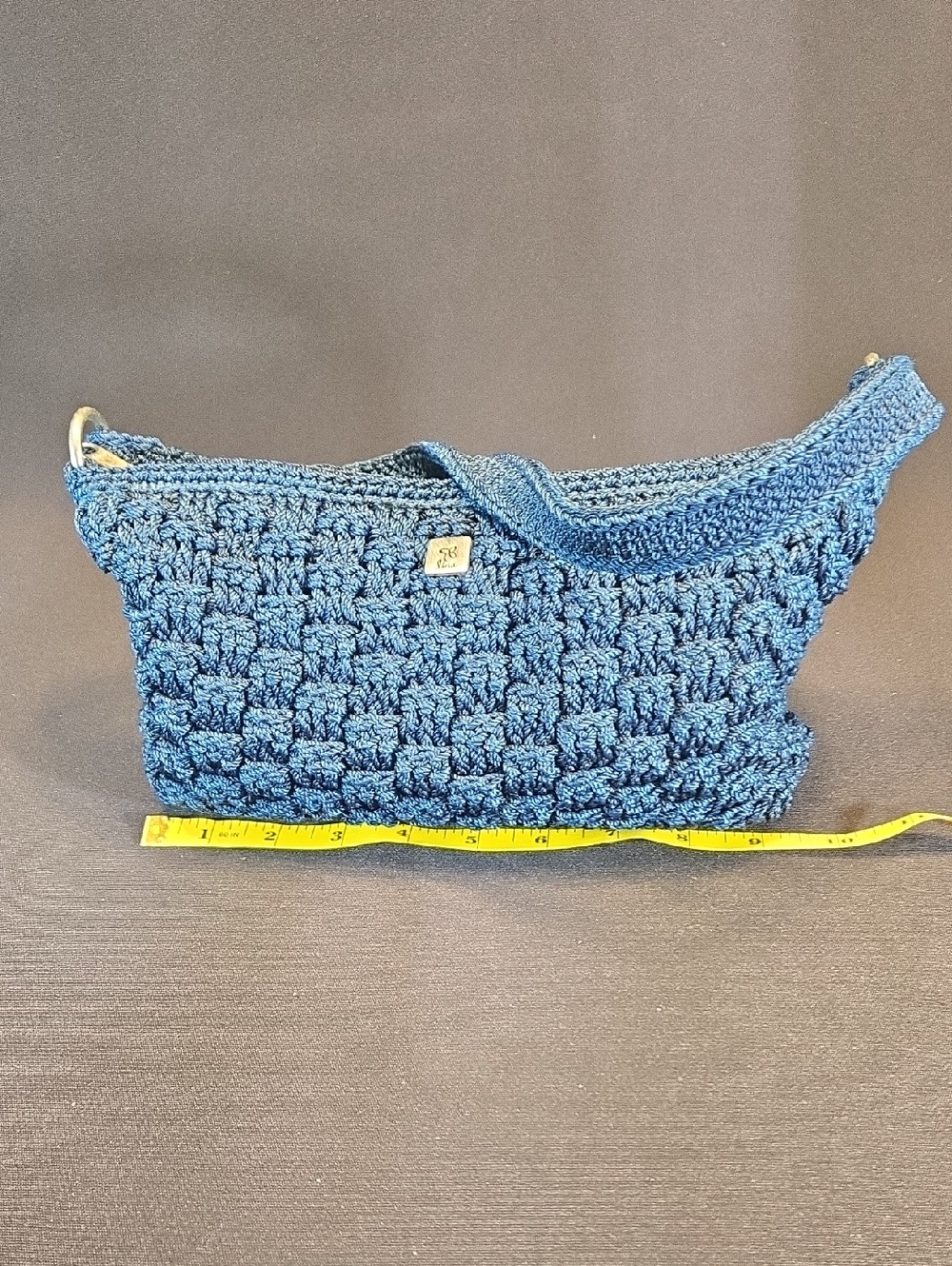 Lina Navy Crochet Hand Bag